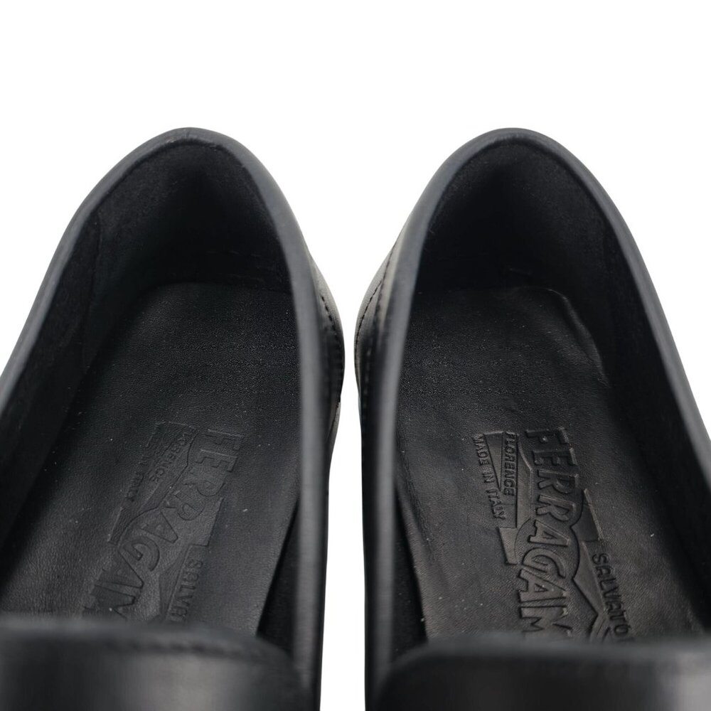 Salvatore Ferragamo Italy Mens 6.5EE Black Calf Dress Shoes Driving Bit Loafers - Picture 8 of 13
